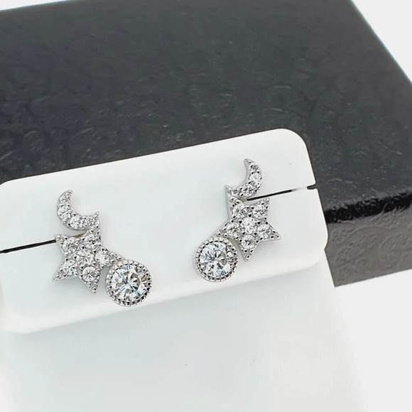 "925 sterling silver luxury CZ earrings for women/girls, Best for gift, RJUS2214 - Picture 10 of 10